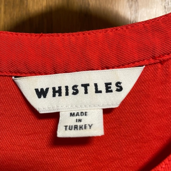WHISTLES Red Frill Sleeve Button Dress - SIZE 8 - EUC - Picture 4 of 10